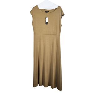 Banana Republic Factory Tan Beige Casual Maxi Dress Large Petite NWT